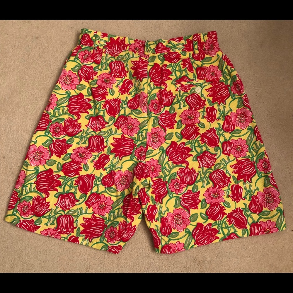 Retro Lilly Pulitzer Floral Shorts Size 10 - Picture 3 of 3